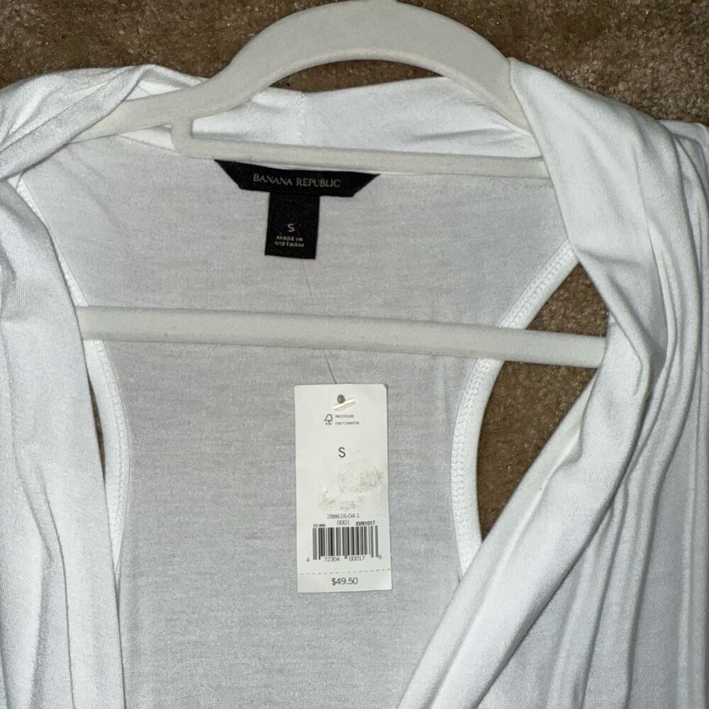 Banana Republic White Draped Tank Racerback Top NWT Size S - Picture 14 of 16
